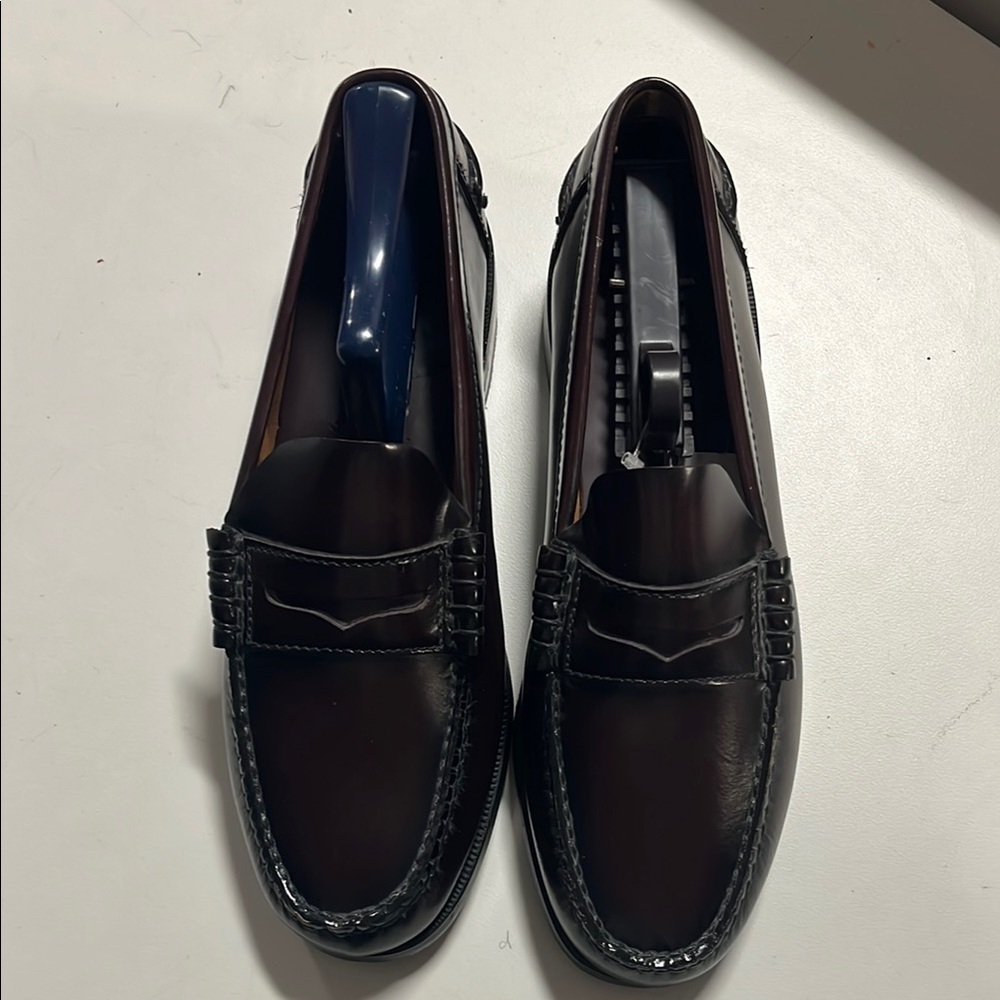 Florsheim Oxblood/Cordovan Leather Slip-On Penny Loafers with Moccasin Toe